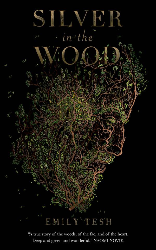 A face made of plants, vines, and trees adorns the solid black cover.