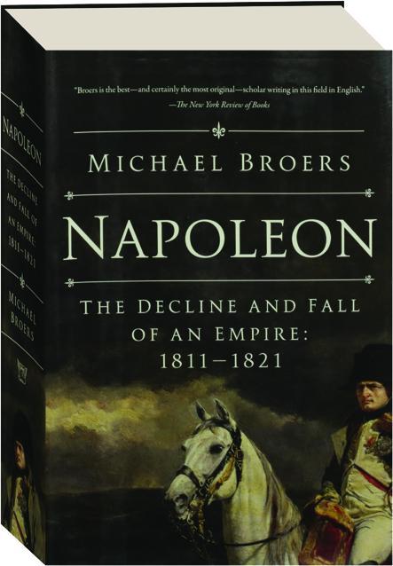 Napoleon on horseback against a black and grey sky